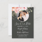 Save the Date Elegante rosa Blumenkarte Einladung (Vorderseite)