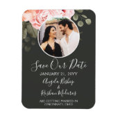 Save the Date Elegante Rosa Rose Blumenhochzeit Magnet (Vertikal)