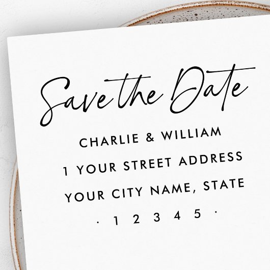 Save the Date elegante Rücksendeadresse Gummistempel