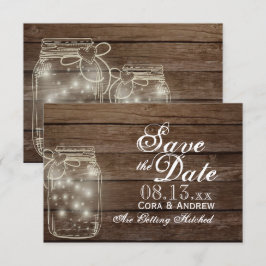 Save the Date - Elegante rustikale Mason Jar Light Einladung