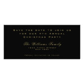 Save the Date Elegante Schwarz-Gold-Typografie Werbekarte (Hinten)