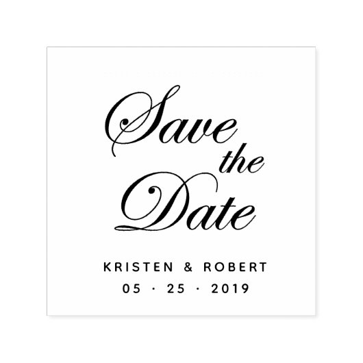 Save the Date Elegante Script-Briefmarke Permastempel (Design)