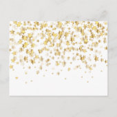 Save the Date Elegante Script Gold Stars Postkarte (Rückseite)