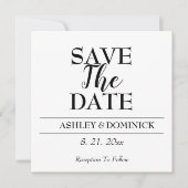 Save the Date Elegante Script Wedding Card (Vorderseite)