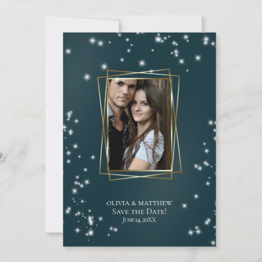 Save The Date | Elegante Seaside Sheer Tulle Arbor Einladung (Vorderseite)