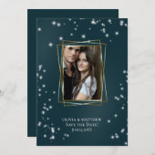 Save The Date | Elegante Seaside Sheer Tulle Arbor Einladung (Vorne/Hinten)