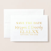 Save the Date Elegante Ticket Frame Gold Foil Card Folienkarte (Vorderseite mit Umschlag)