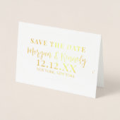 Save the Date Elegante Ticket Frame Gold Foil Card Folienkarte (Vorderseite)