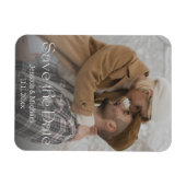Save the Date, elegante Typografie Foto Hochzeit Magnet (Horizontal)