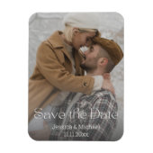 Save the Date, elegante Typografie Foto Hochzeit Magnet (Vertikal)