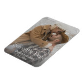 Save the Date, elegante Typografie Foto Hochzeit Magnet (Linke Seite)