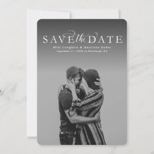 Save the Date elegante vertikale Fotokarte