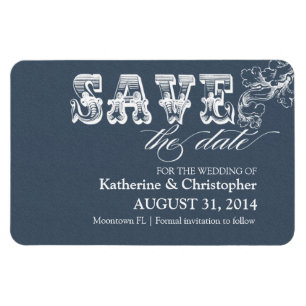 Save the Date elegante Vintage Magnete