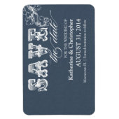 Save the Date elegante Vintage Magnete (Vertikal)