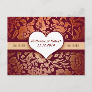 Save the Date elegante Vintage Postkarten