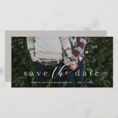 Save the Date elegante, waagerechte Fotokarte (Vorne/Hinten)