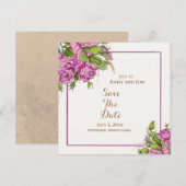 Save the Date Elegante Wasserfarben Rosenkarte (Vorne/Hinten)