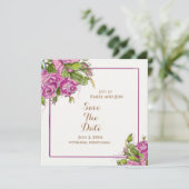 Save the Date Elegante Wasserfarben Rosenkarte (Stehend Vorderseite)
