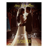 Save the Date Elegante Wedding Engagement Party Poster (Vorderseite)