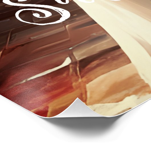 Save the Date Elegante Wedding Engagement Party Poster (Ecke)