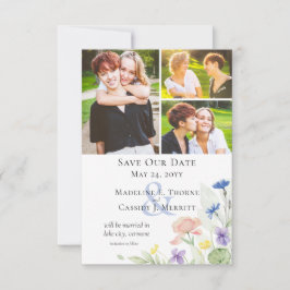 Save the Date Elegante Wildblumen Einladung