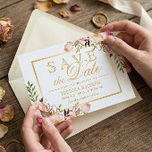 Save the Date eleganter, rosafarbener, floraler Go