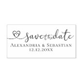 Save the Date Eleganter Scroll Herztext Gummistempel (Prägung)