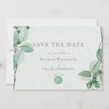 Save The Date | Eleganter Wasserfarbe Eukalyptus