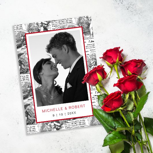 Save the Date Elegantes antikes Cupids-Foto Einladung