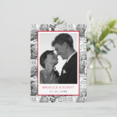 Save the Date Elegantes antikes Cupids-Foto Einladung (Stehend Vorderseite)