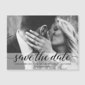 Save the Date Elegantes Foto mit schwarzweißem Skr Magnetkarte (Vorderseite)