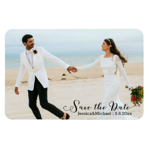 Save the Date, elegantes, handgeschriebenes Hochze Magnet