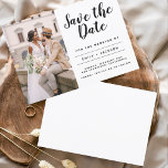 Save the Date Elegantes Minimalistisches einfaches<br><div class="desc">Modernes und elegantes Minimalistisches Foto Save the Date Hochzeitskarte. Die Save the Date einladende Einladungskarte beinhaltet eine moderne,  handgeschriebene Schrifttypografie mit einem schicken und schlichten Design,  mit dem Sie Ihre individuelle Verlobung-Fotografie hinzufügen können.</div>