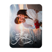 Save the Date Elegantes Script-Foto Magnet (Vertikal)
