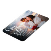 Save the Date Elegantes Script-Foto Magnet (Linke Seite)