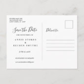 Save the Date Elegantes Script-Foto Postkarte (Rückseite)