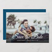 Save the Date Elegantes Script Modernes Foto (Vorne/Hinten)