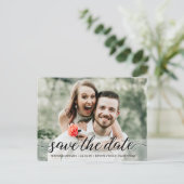 Save the Date elegantes Verlobung-Foto Postkarte (Stehend Vorderseite)