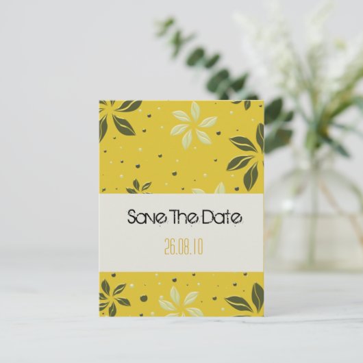 Save the Date - Embossed Ankündigungspostkarte (Stehend Vorderseite)