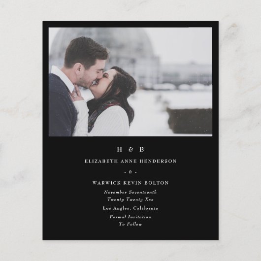 Save the Date Embossed Black Gold Budget Flyer (Hinten)