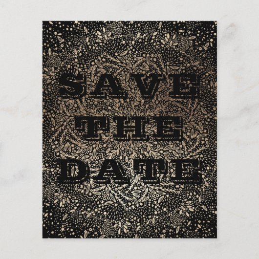 Save the Date Embossed Black Gold Budget Flyer (Vorne)
