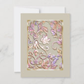 Save the Date Embossed Pastel Damask (Vorderseite)