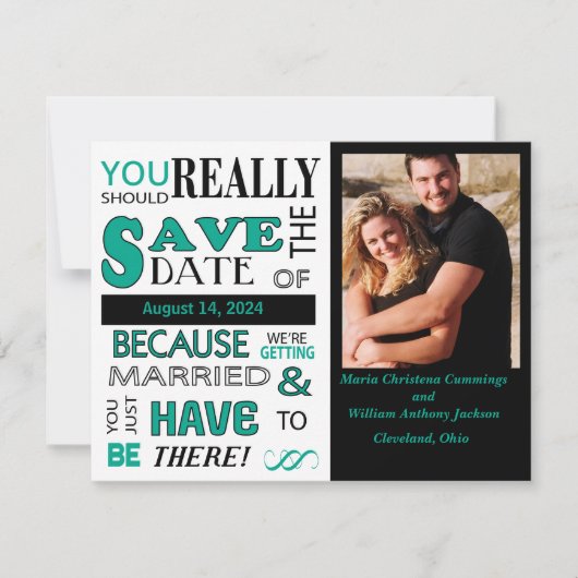 Save the Date (Emerald) Ankündigung (Vorderseite)