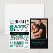 Save the Date (Emerald) Ankündigung (Vorne/Hinten)