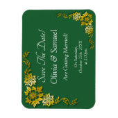 Save The Date - Emerald Green & Gold Magnet (Vertikal)