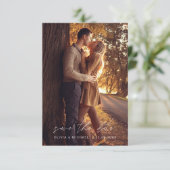Save the Date Emerald Green Handwriting Wedding (Stehend Vorderseite)