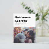 Save the Date en Español, Reservanos La fecha Ankündigungspostkarte (Stehend Vorderseite)