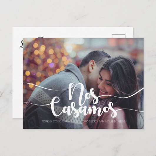 Save the Date en Español, Spanisch Save the Date Ankündigungspostkarte (Vorne/Hinten)