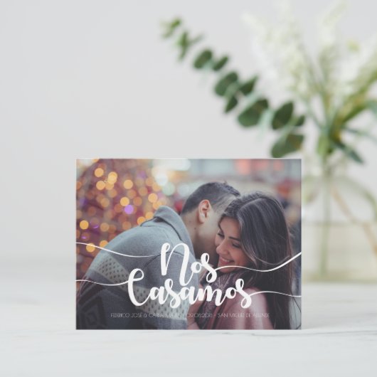 Save the Date en Español, Spanisch Save the Date Ankündigungspostkarte (Stehend Vorderseite)