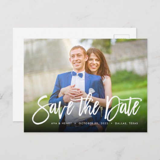 Save the Date *Engaging Type* Postkarte (Vorne/Hinten)